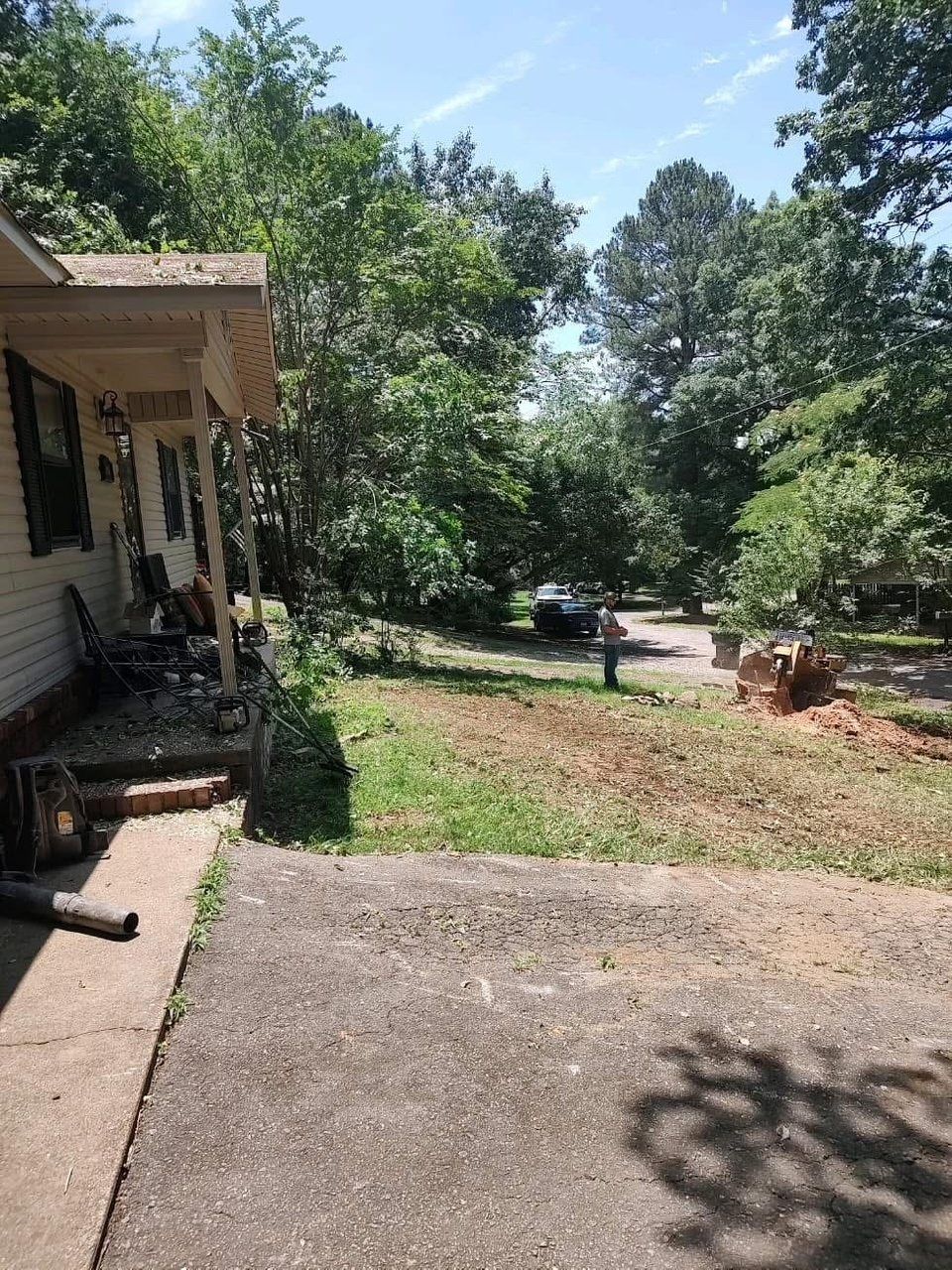 Skid steer equipment on tree removal job site Arkadelphia AR