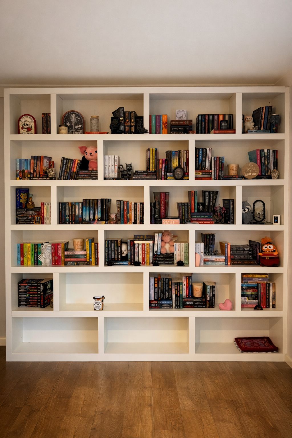 White Built-in Bookshelf Filled — My Coast Projects in West Gosford, NSW