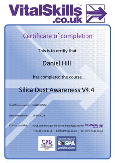 Silica Dust Awareness