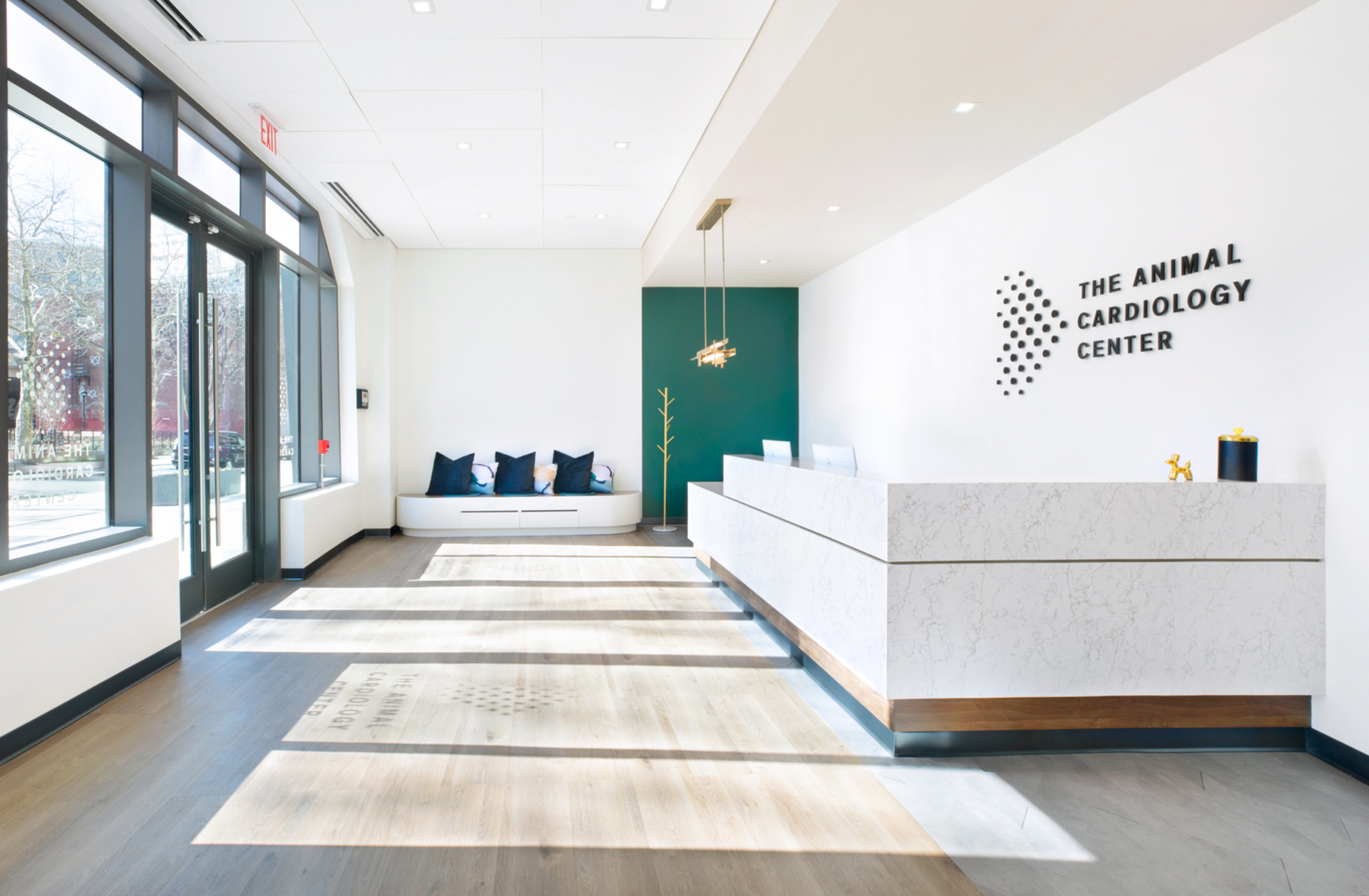 The animal cardiology center is located in a large building