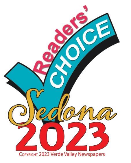 Sedona Readers' Choice award logo: teal checkmark,