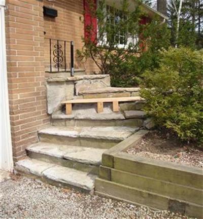 before existing stone steps