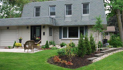 front yard after landscaping