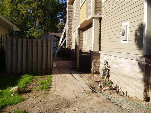 Before side yard work completed