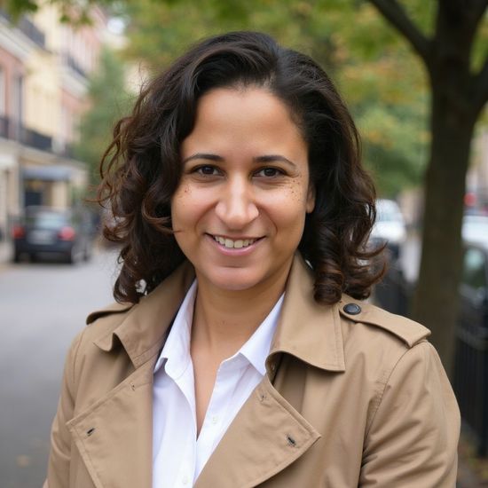 A woman is sitting at a desk with a laptop and a vase of flowers.