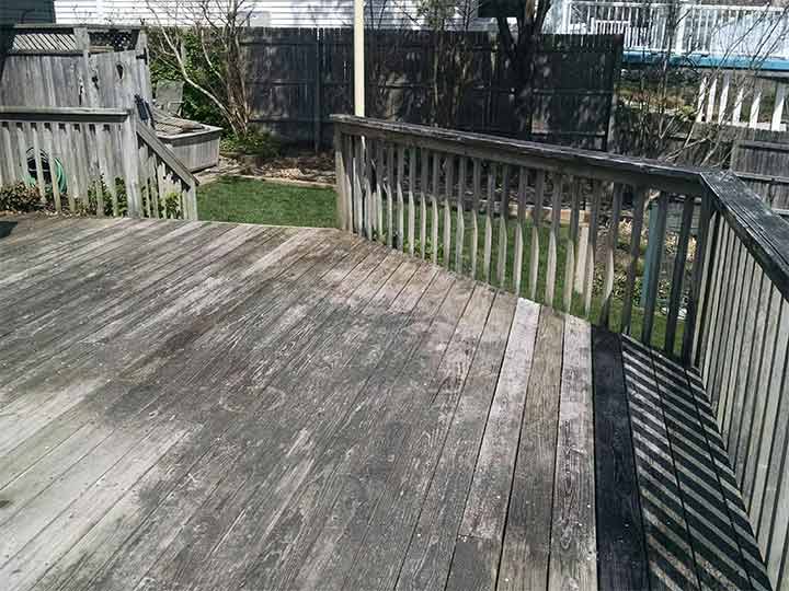 Wooden Deck Cleaning —Dirty Wooden Deck in Brick NJ