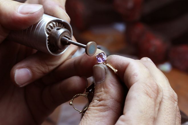 Man Repairing Elegant Ring — Aston, PA — Dyer's Jewelers
