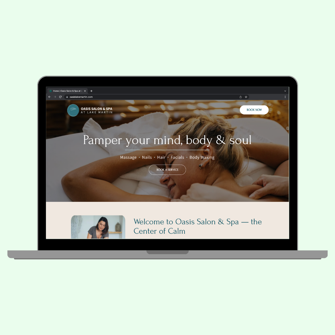 website design mock up on laptop screen