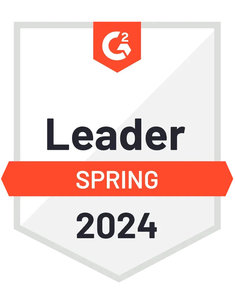 A badge that says leader spring 2024 on it.