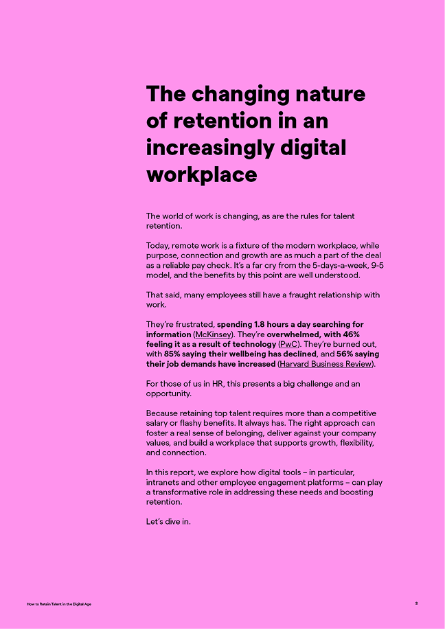 The changing nature of retention in an increasingly digital workplace