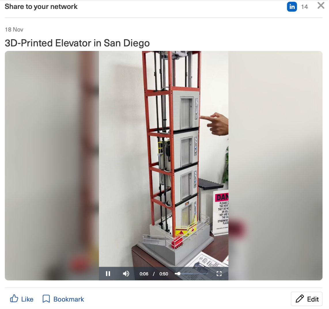 3d printed elevator