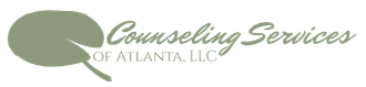 Logo for Counseling Services of Atlanta, LLC with a green leaf and script text.