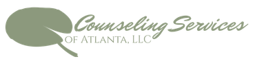 Logo for Counseling Services of Atlanta, LLC with a green leaf and script text.