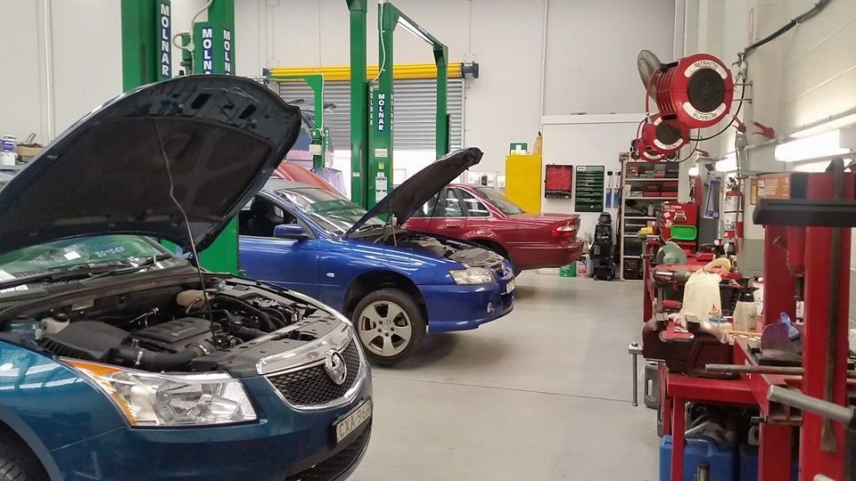 Cars at the mechanic