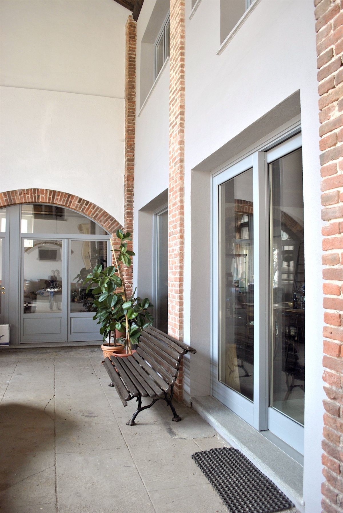 bench outside a winery