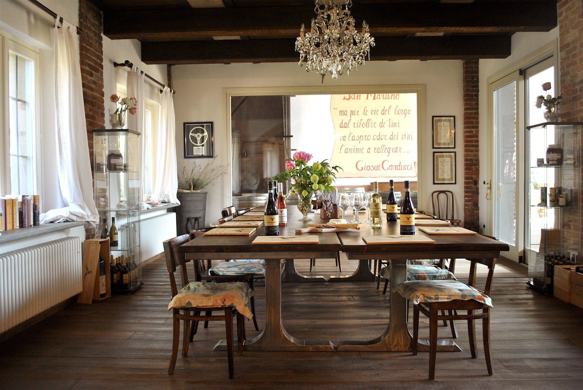 wine tasting area with rustic furnishings