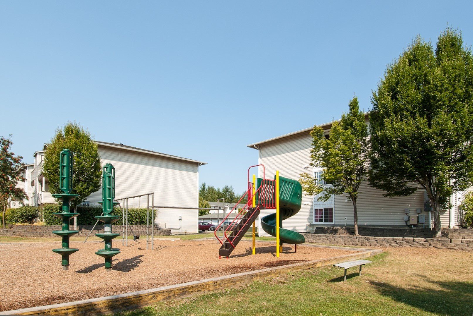 Exterior of playground equipment on property