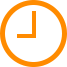 Orange clock icon, indicating 9 o'clock.