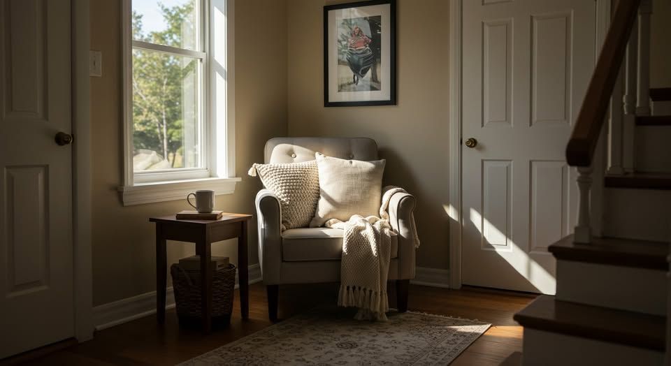 cozy couch with blanket