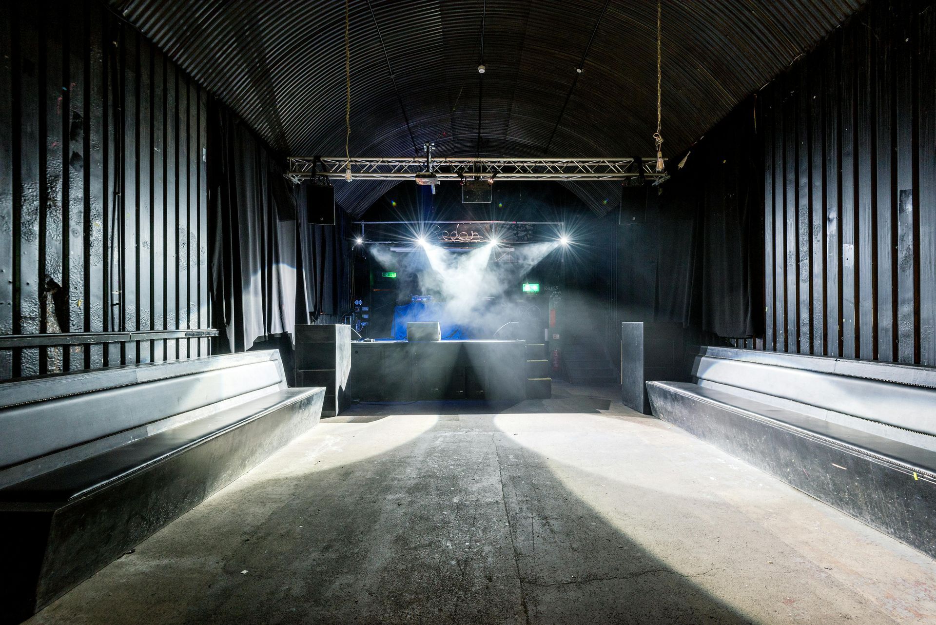 A stage with a lot of lights on it