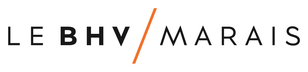 Un logo pour le bhv marais est affiché sur un fond blanc