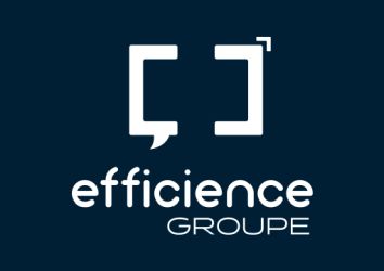Le logo du groupe efficacité est sur fond bleu foncé