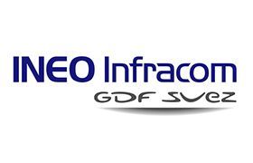 Le logo d'ineo infracom gdf svez est représenté sur un fond blanc.