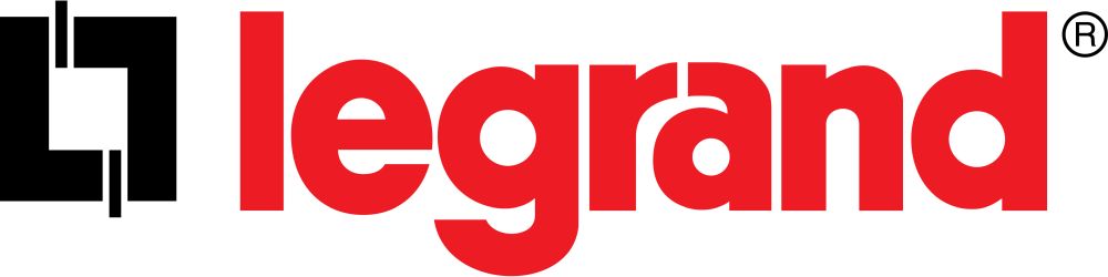 Le logo legrand est rouge et noir sur fond blanc.