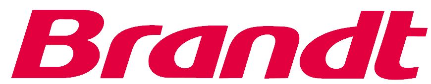 Un logo brandt rouge sur fond blanc
