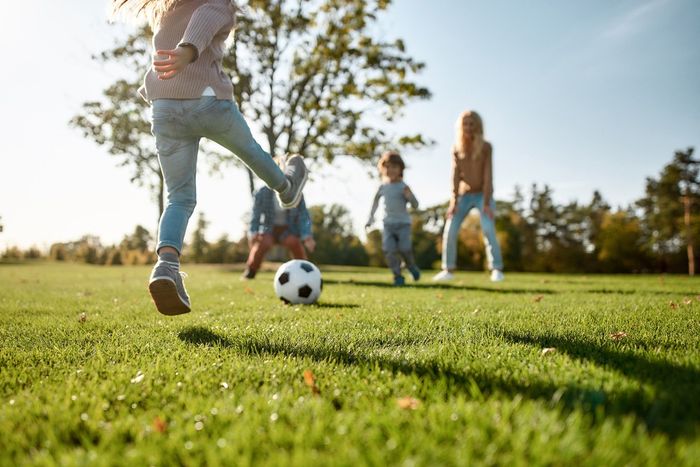 Family Playing Soccer — Morgan Hill, CA — Maple Leaf RV Park