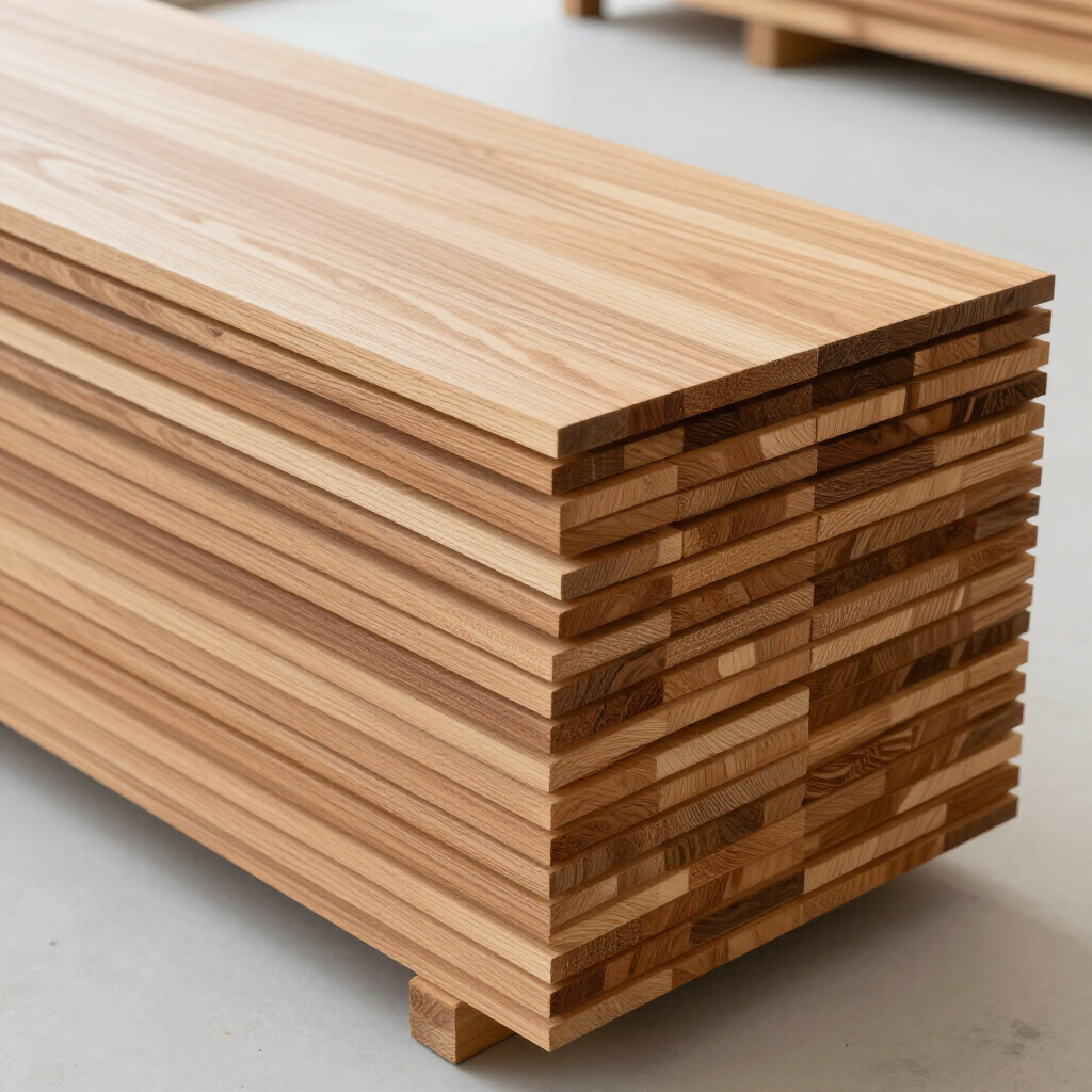 Madera en almacén con apilado ordenado