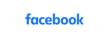 Facebook logo in blue text on a white background.