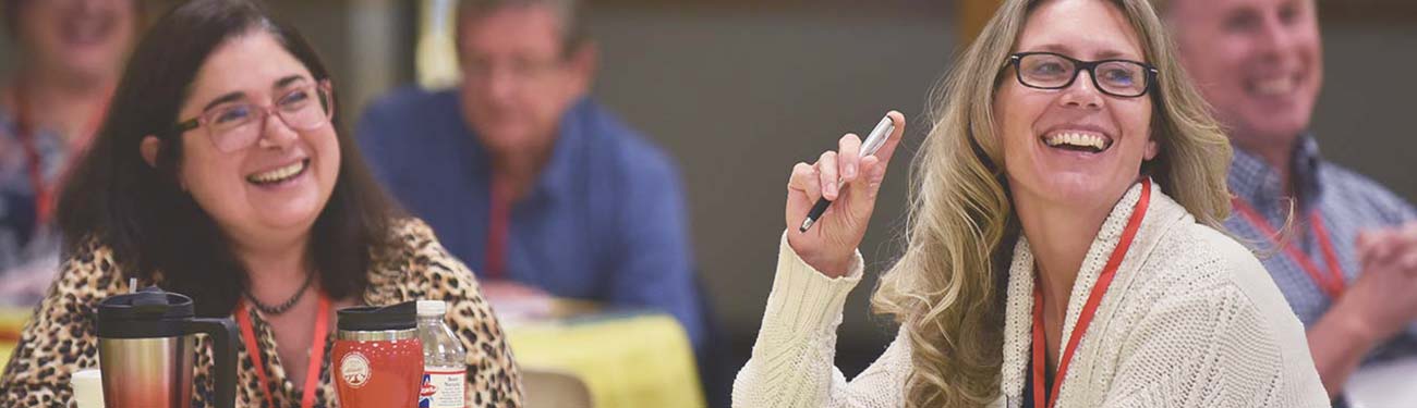 About 40 parishioners, priests, and parish and diocesan staff members attended Smiling audience of parishioners, priests and staff