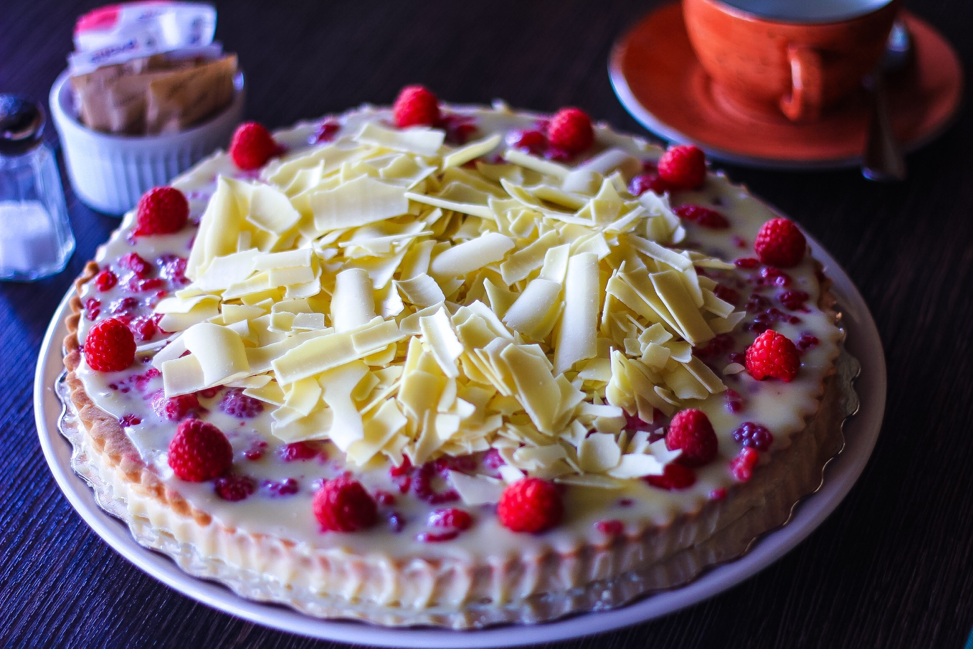 raspberry white chocolate tart