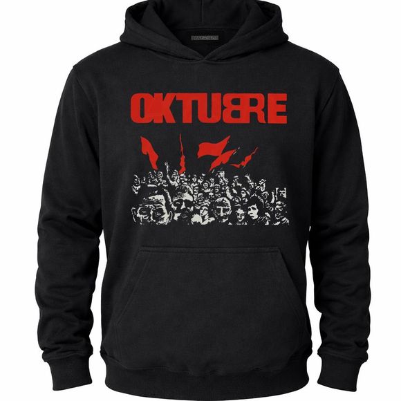 Sudadera con capucha negra con la palabra 