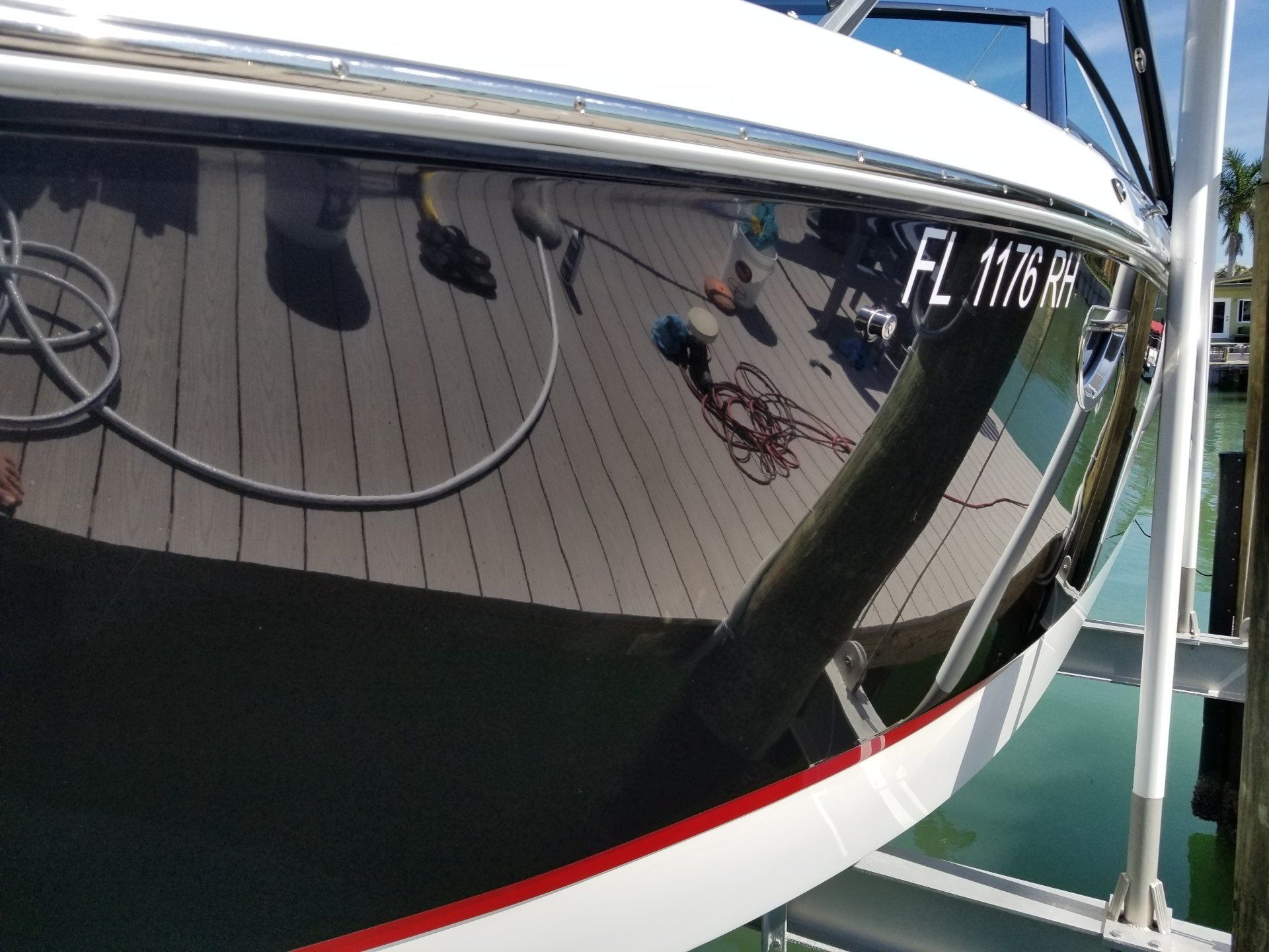 When a boat is polished correctly.