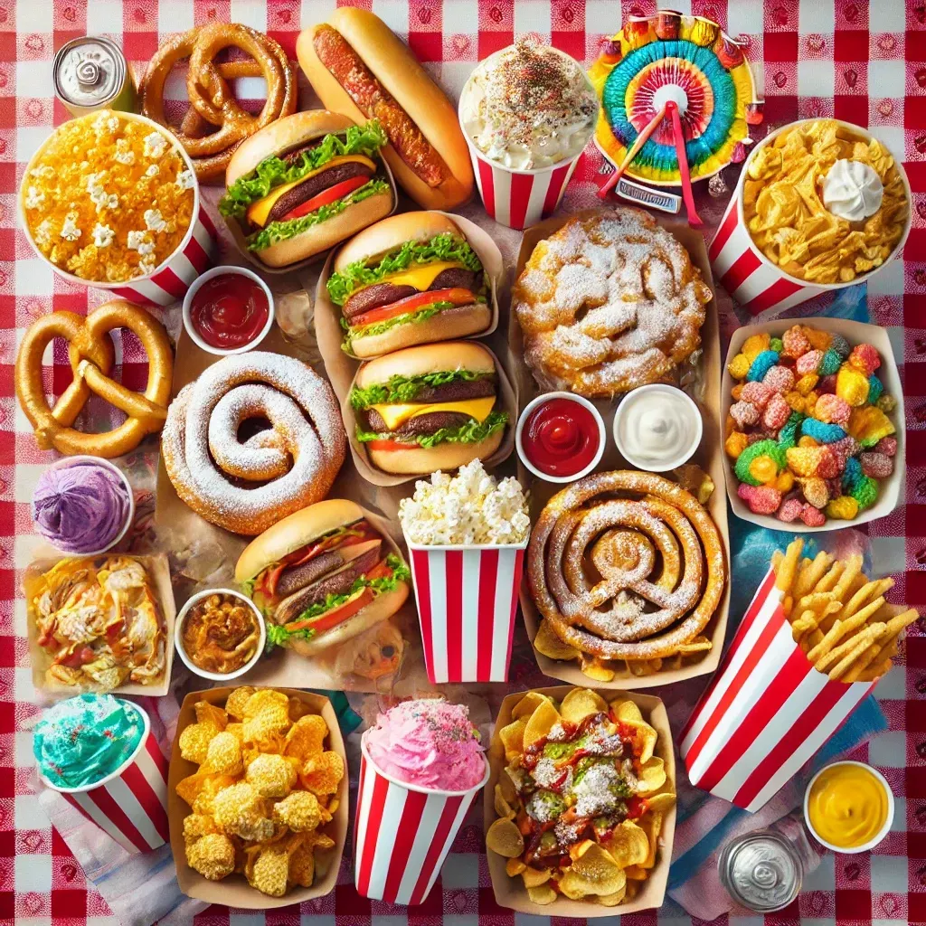 There are many different types of fast food on the table.