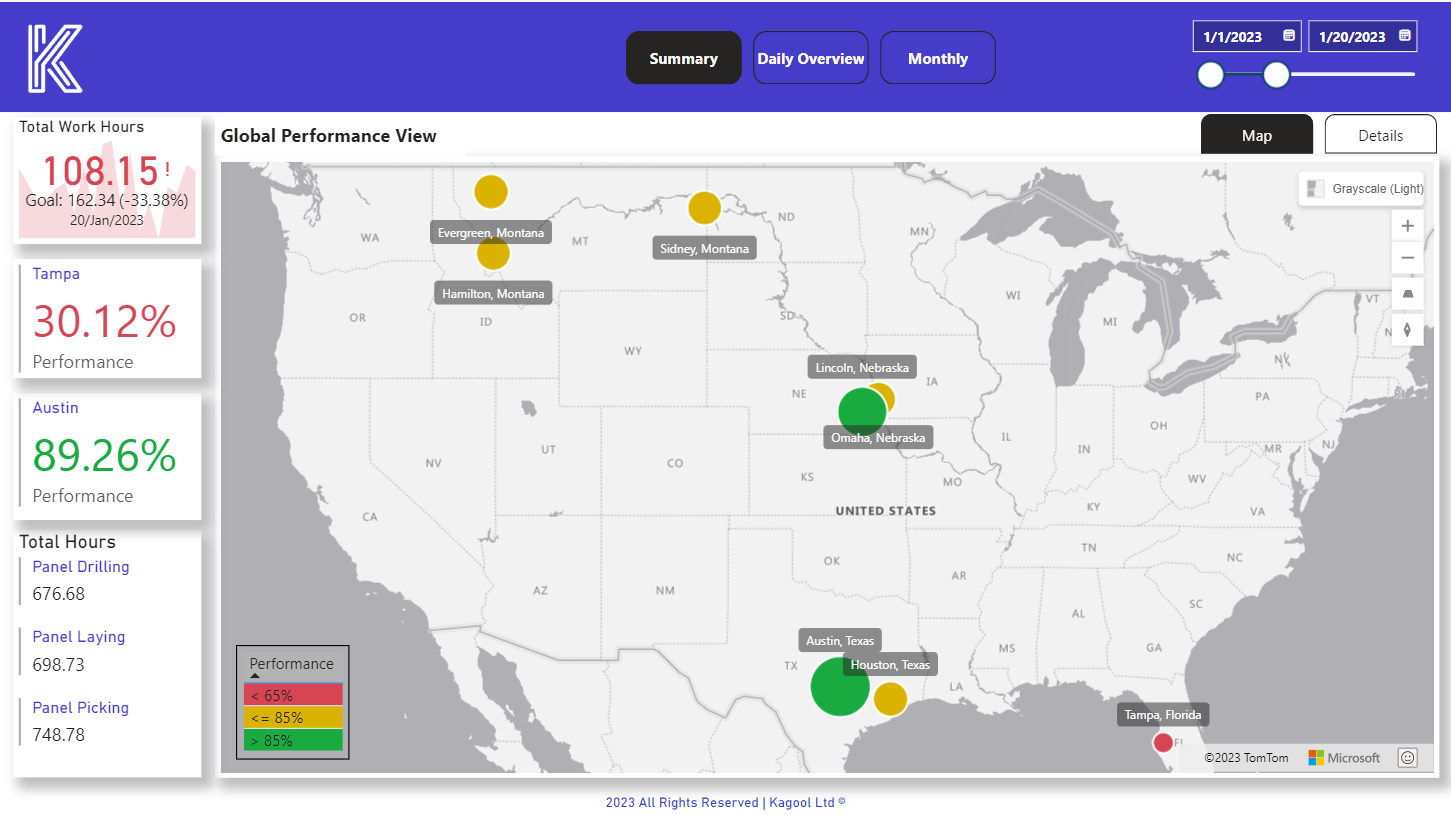 A computer screen shows a map of the united states