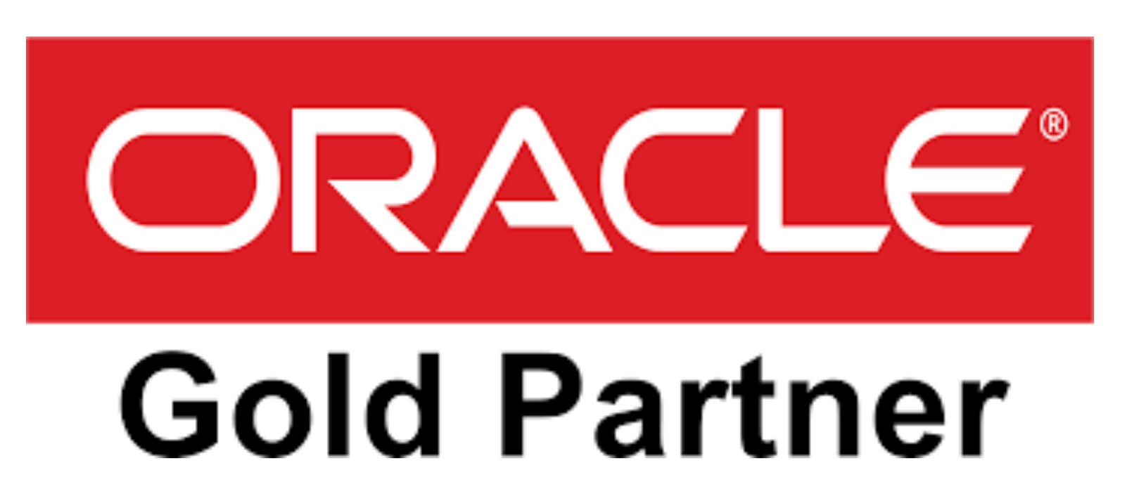 An oracle gold partner logo on a white background