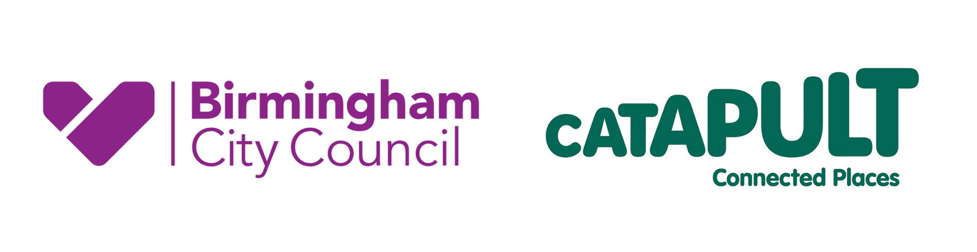 Two logos for birmingham city council and catapult connected places