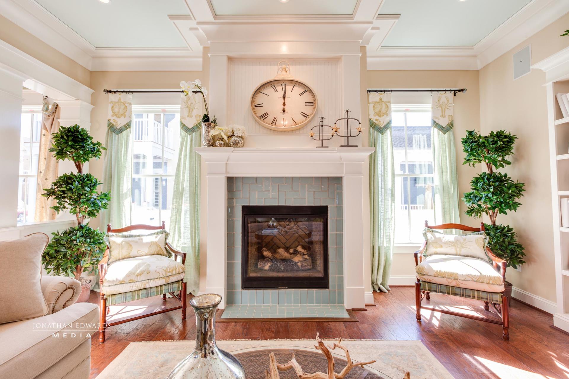 Elegant living area with fireplace  | Living Spaces Gallery | Stephen Alexander Homes | Chesapeake, VA