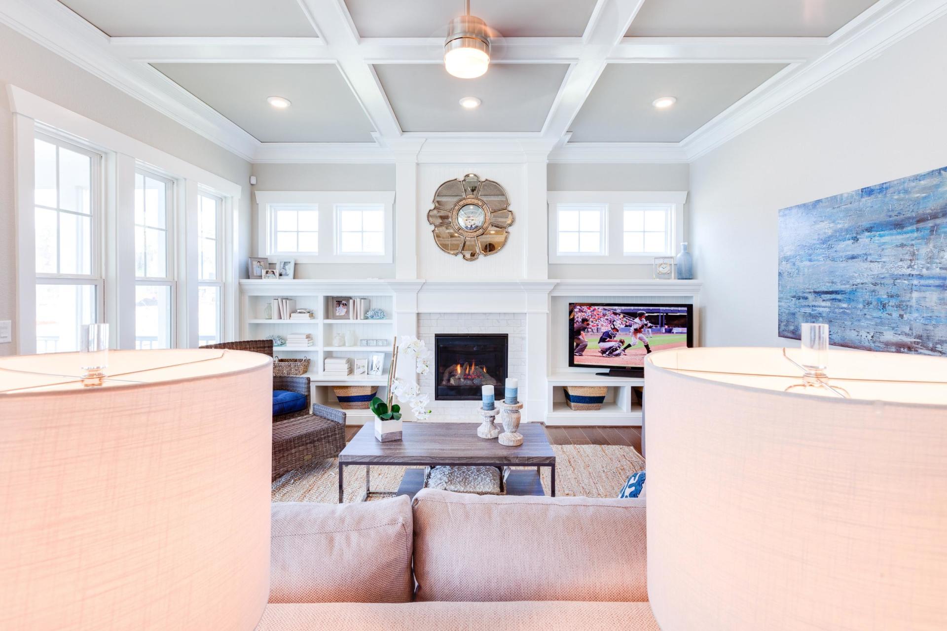 Elegant living area with fireplace  | Living Spaces Gallery | Stephen Alexander Homes | Chesapeake, VA