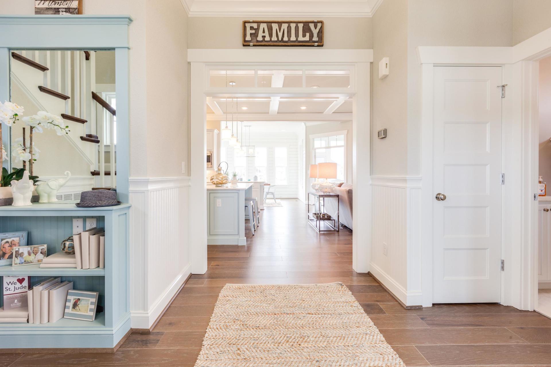 Hallway view of elegant living area  | Living Spaces Gallery | Stephen Alexander Homes | Chesapeake, VA