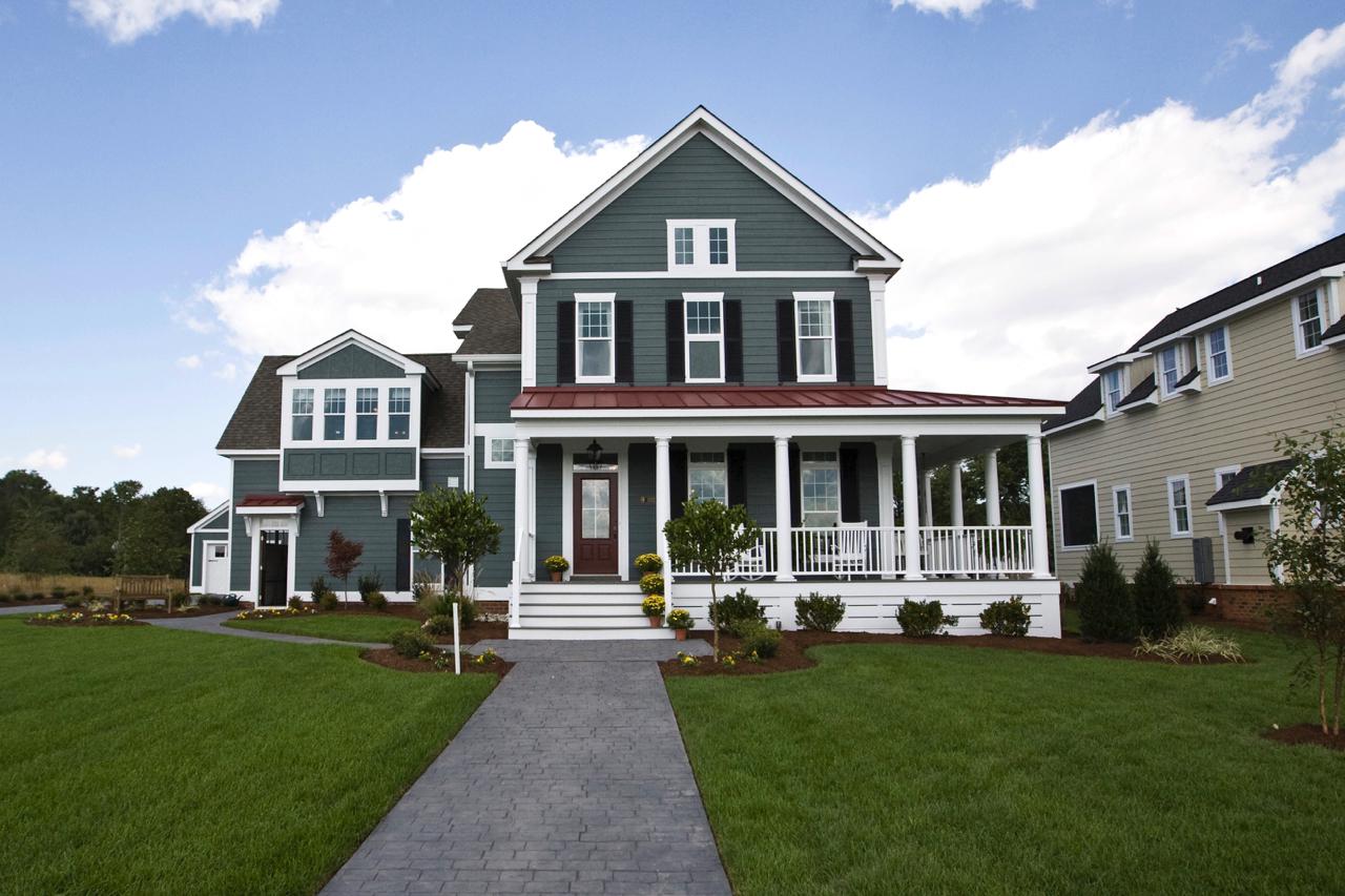 Elegant exterior of green home  | Exterior Gallery | Stephen Alexander Homes | Chesapeake, VA