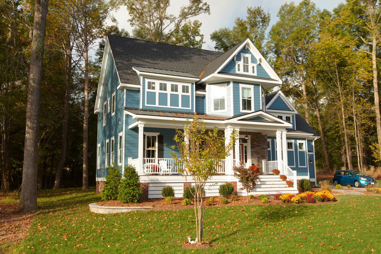 Elegant exterior of green home  | Exterior Gallery | Stephen Alexander Homes | Chesapeake, VA
