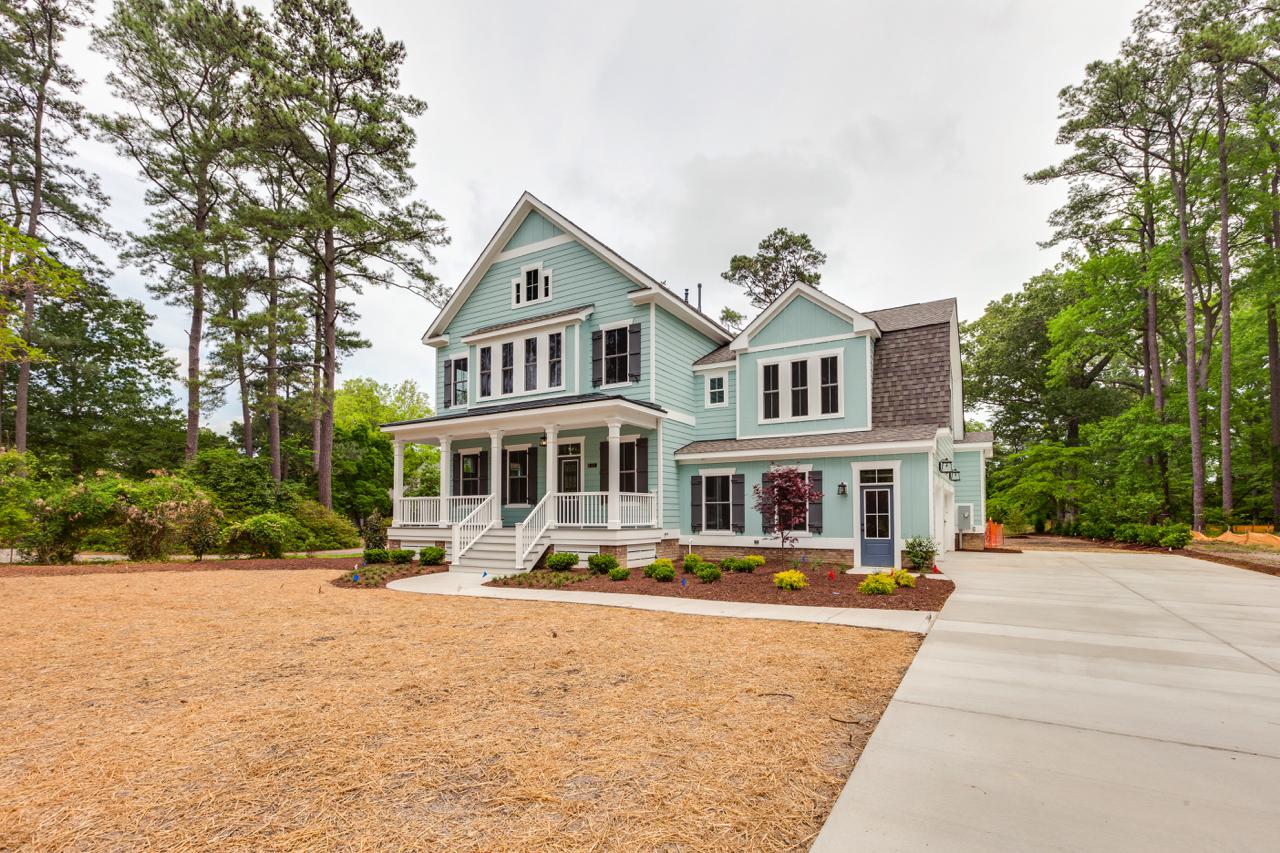 Elegant exterior of teal home  | Exterior Gallery | Stephen Alexander Homes | Chesapeake, VA