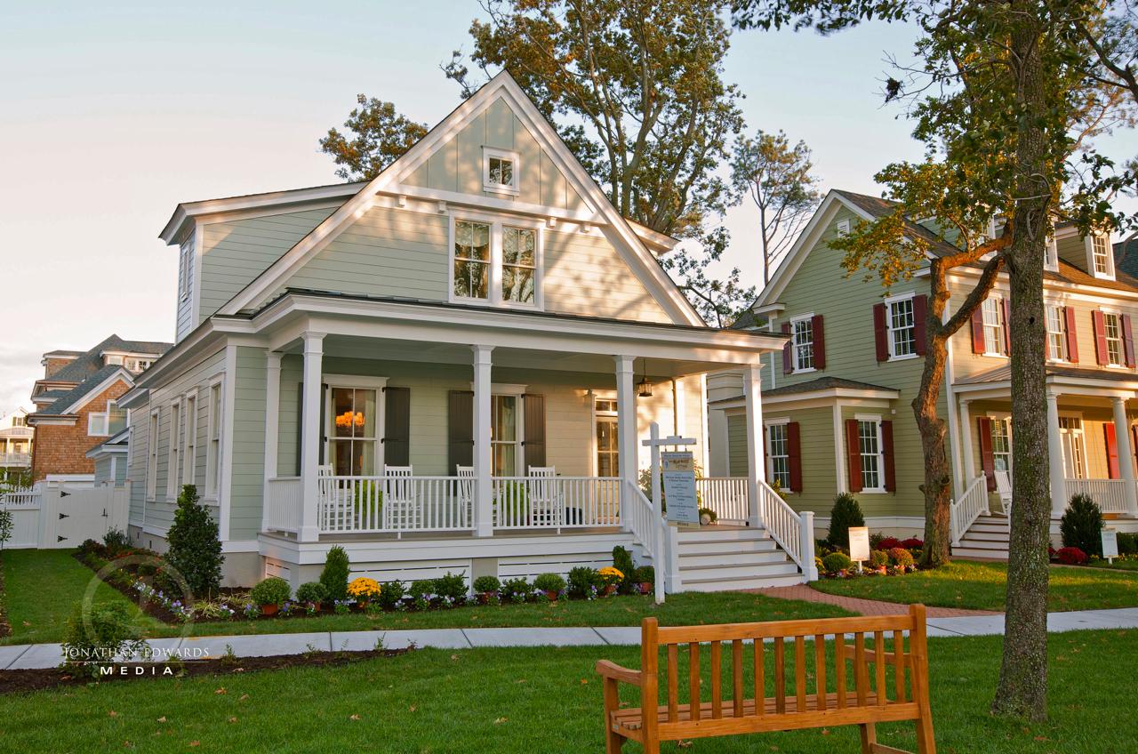 Elegant exterior of teal home  | Exterior Gallery | Stephen Alexander Homes | Chesapeake, VA