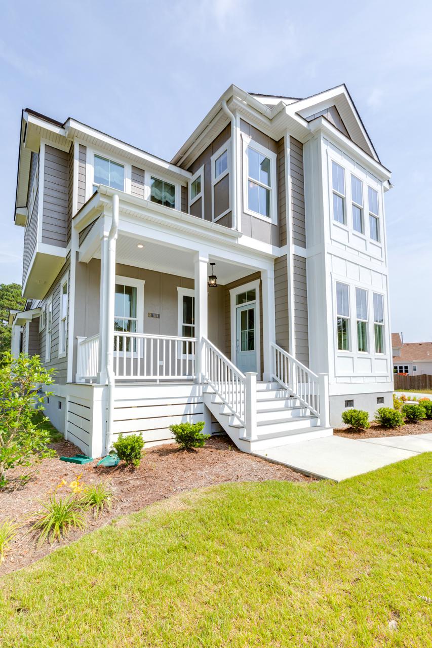 Elegant front exterior gray home  | Exterior Gallery | Stephen Alexander Homes | Chesapeake, VA