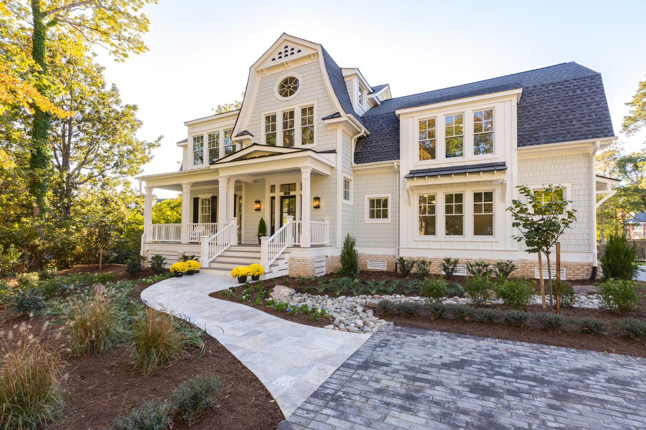 Elegant exterior of beige home  | Exterior Gallery | Stephen Alexander Homes | Chesapeake, VA