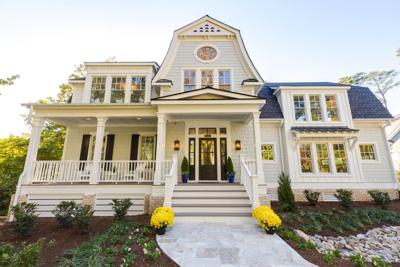 Elegant exterior of beige home  | Exterior Gallery | Stephen Alexander Homes | Chesapeake, VA